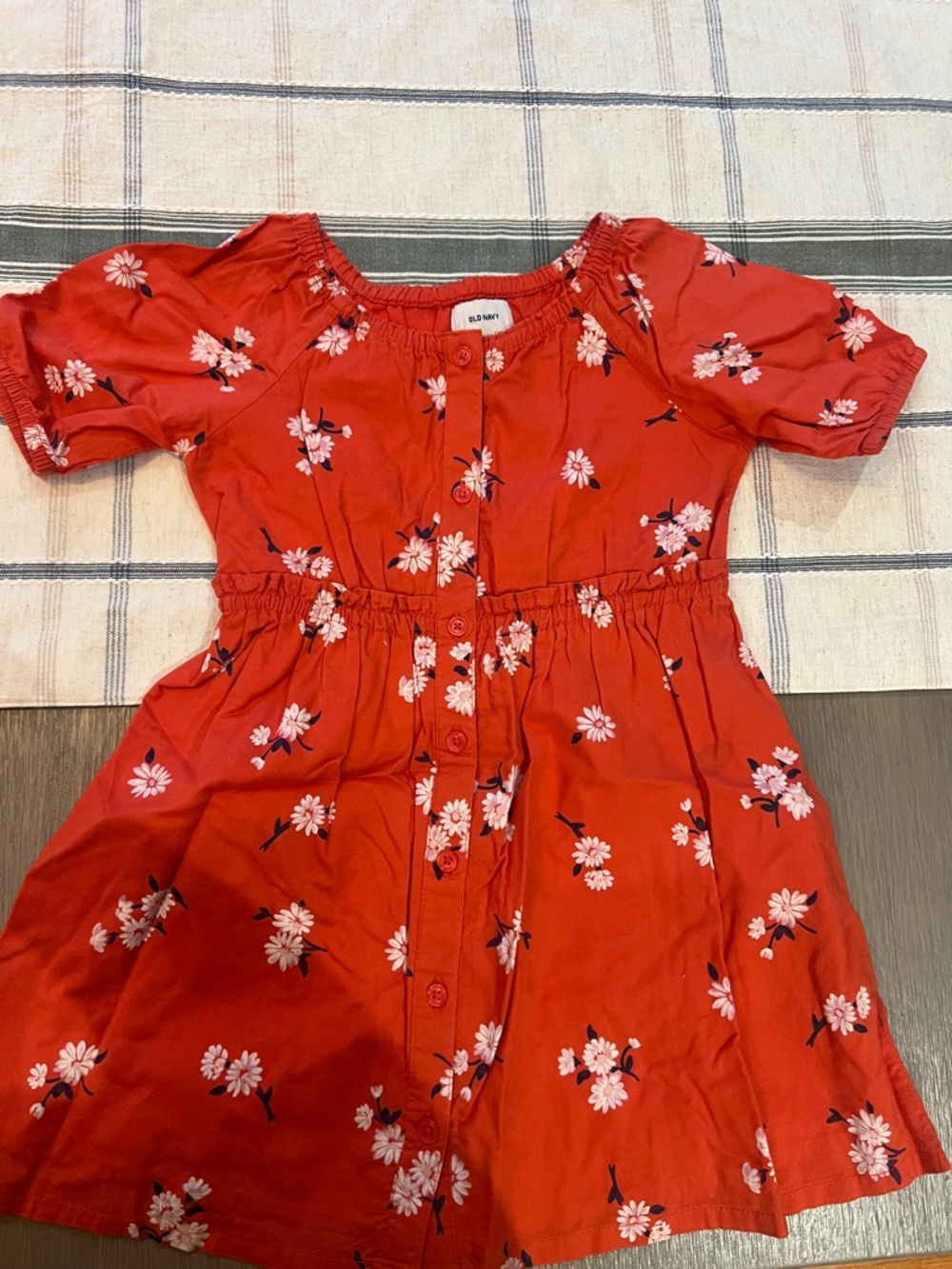 Old Navy Red Floral Button-Front Girls' Dress
